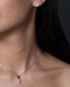 نیم ست نقره ظریف دخترانه - نقره ای - محیطی