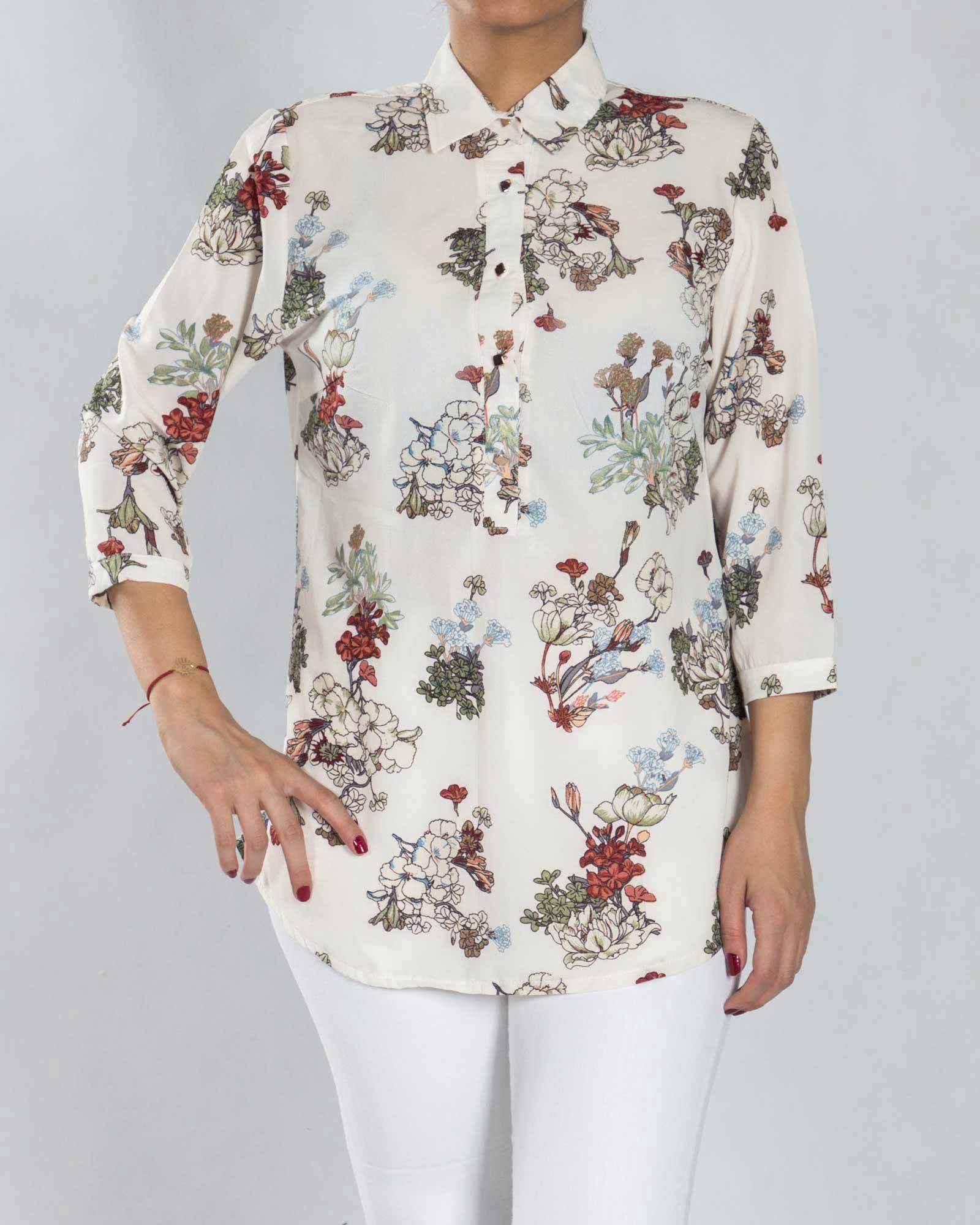 شومیز مجلسی حریر گلدار - شرابی - رو به رو