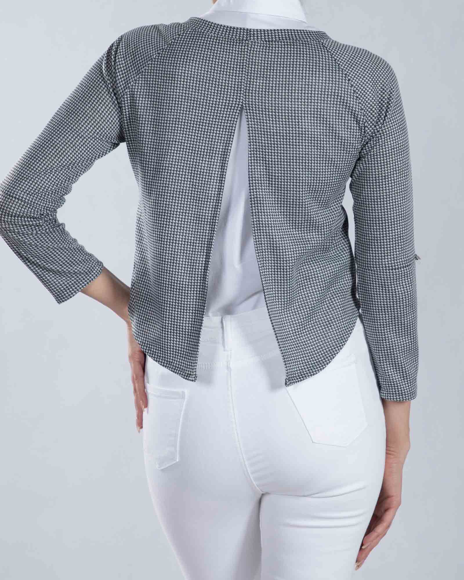 شومیز مجلسی دو تکه کوتاه - سفید - پشت