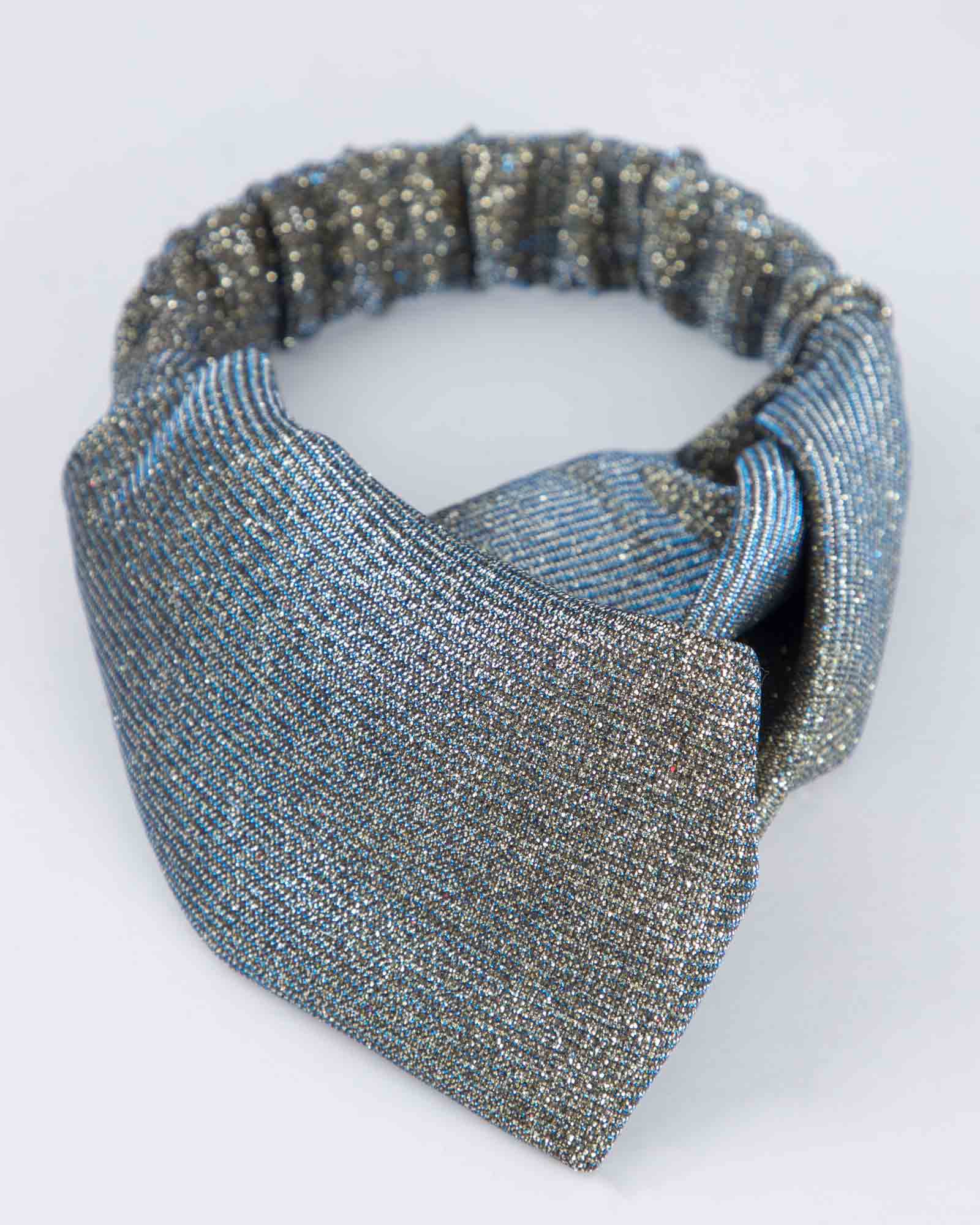 هدبند فانتزی دخترانه اکلیلی - آبی تیره - بالا