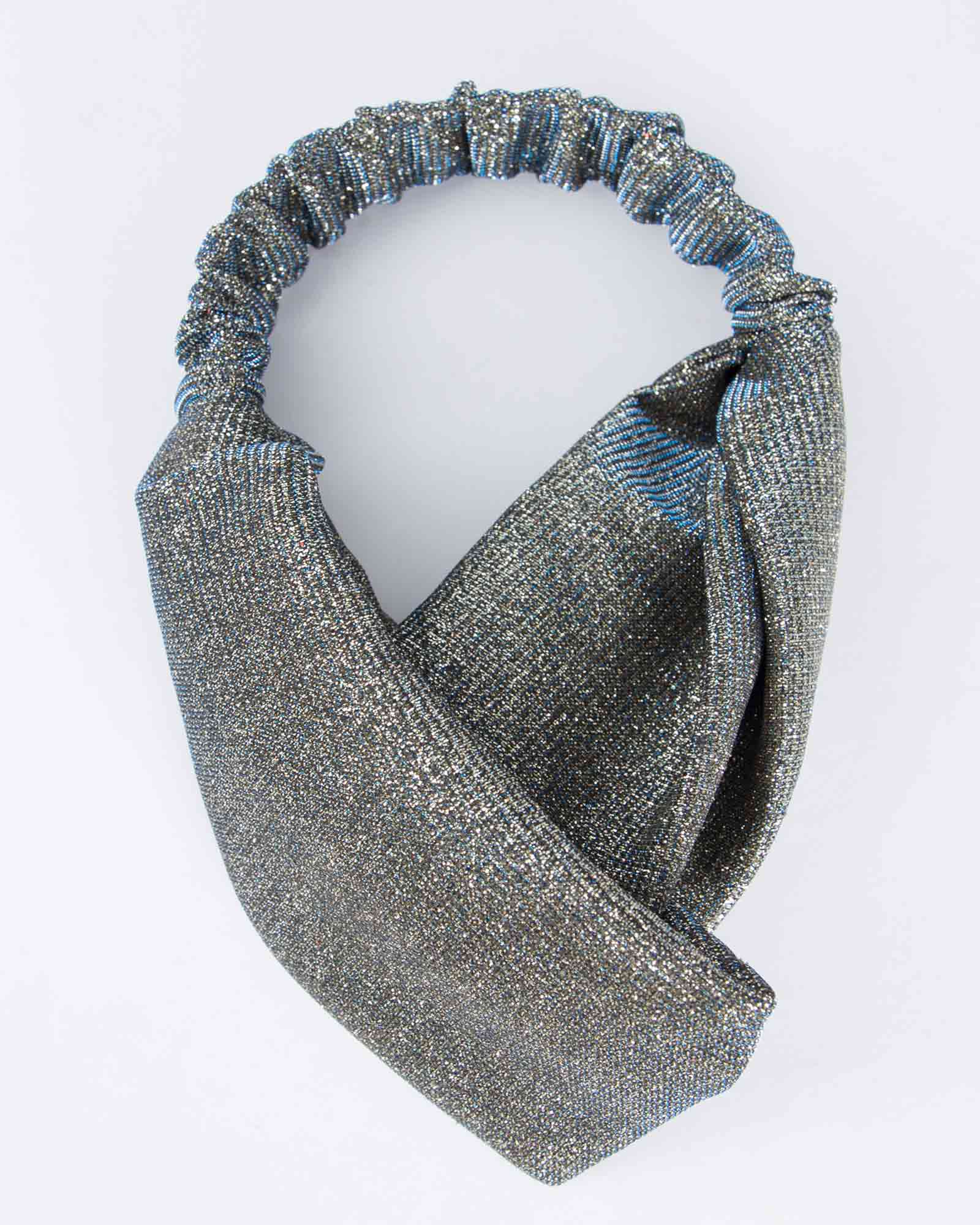 هدبند فانتزی دخترانه اکلیلی - آبی تیره - رو به رو