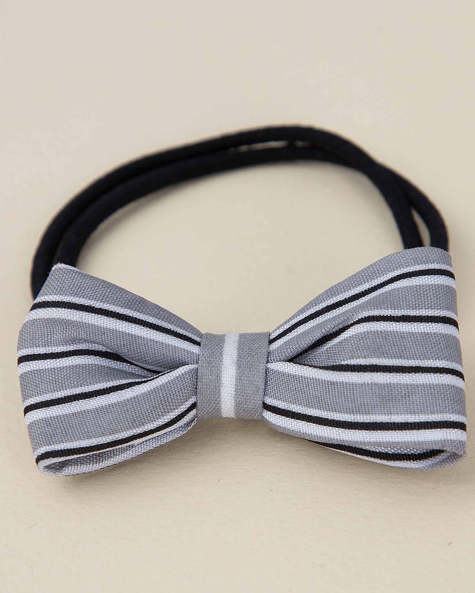 کش مو راه راه طوسی - طوسی کمرنگ - بالا