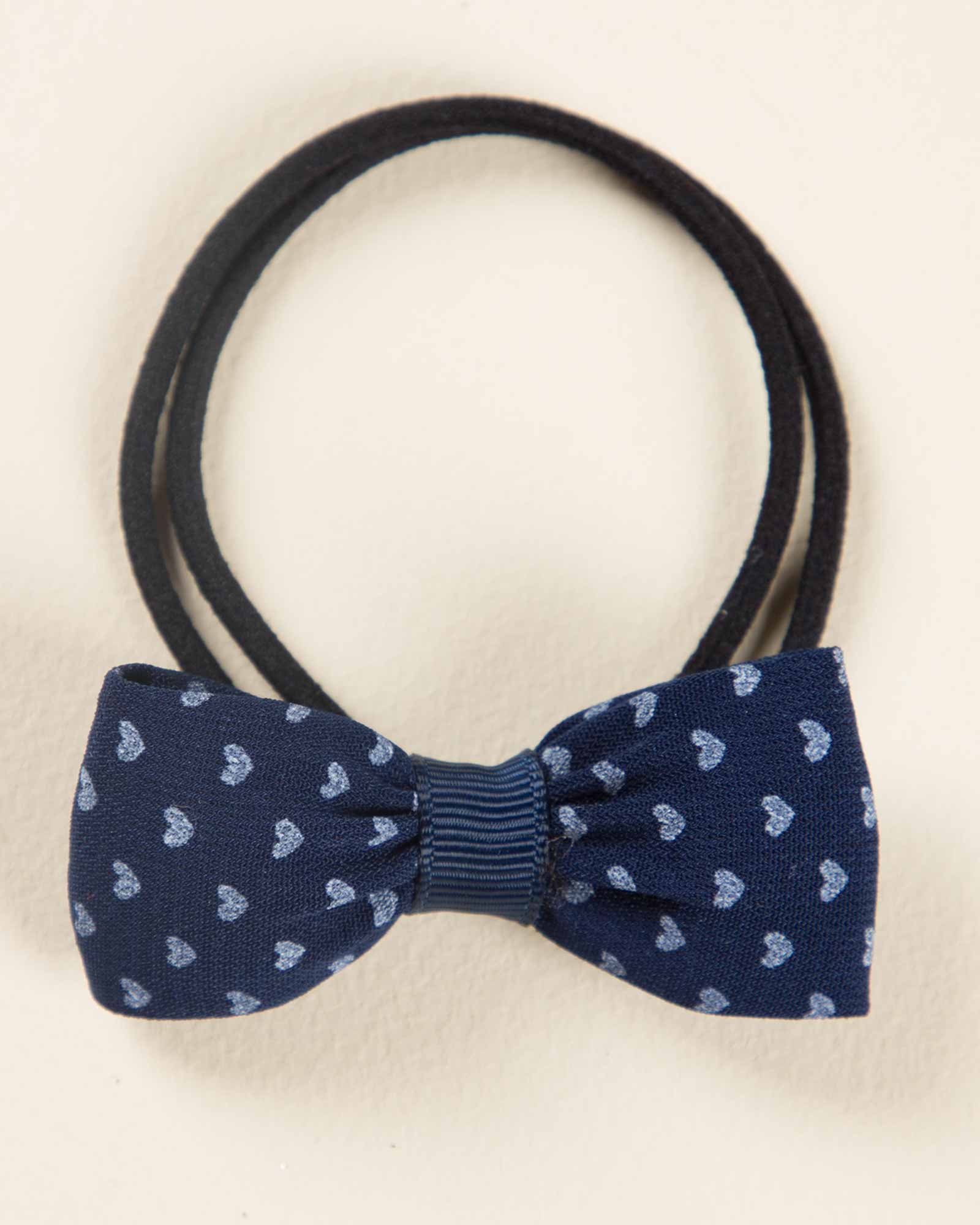 کش مو طرح قلب - سرمه ای - رو به رو