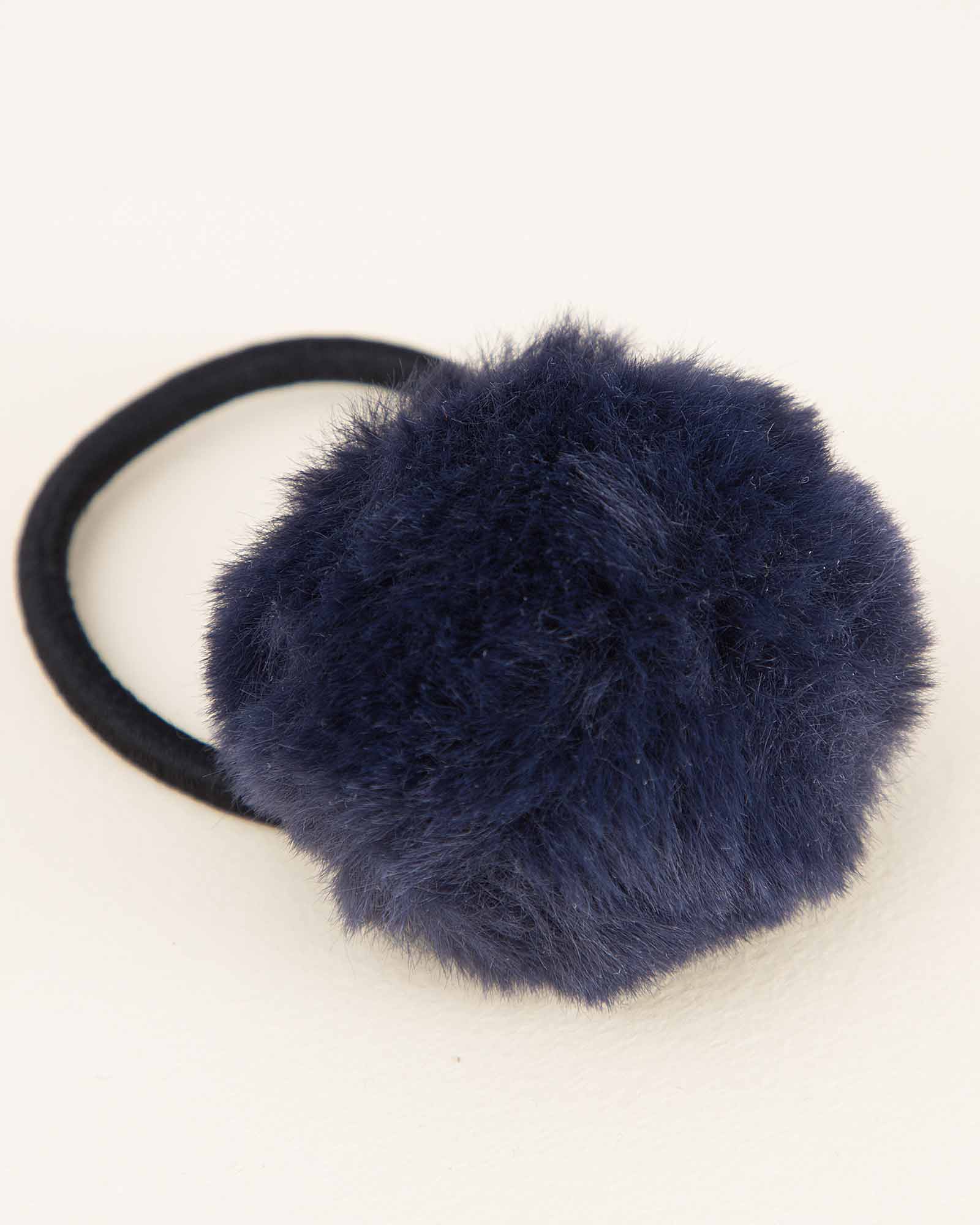 کش مو مدل پوم پوم - سرمه ای - بالا