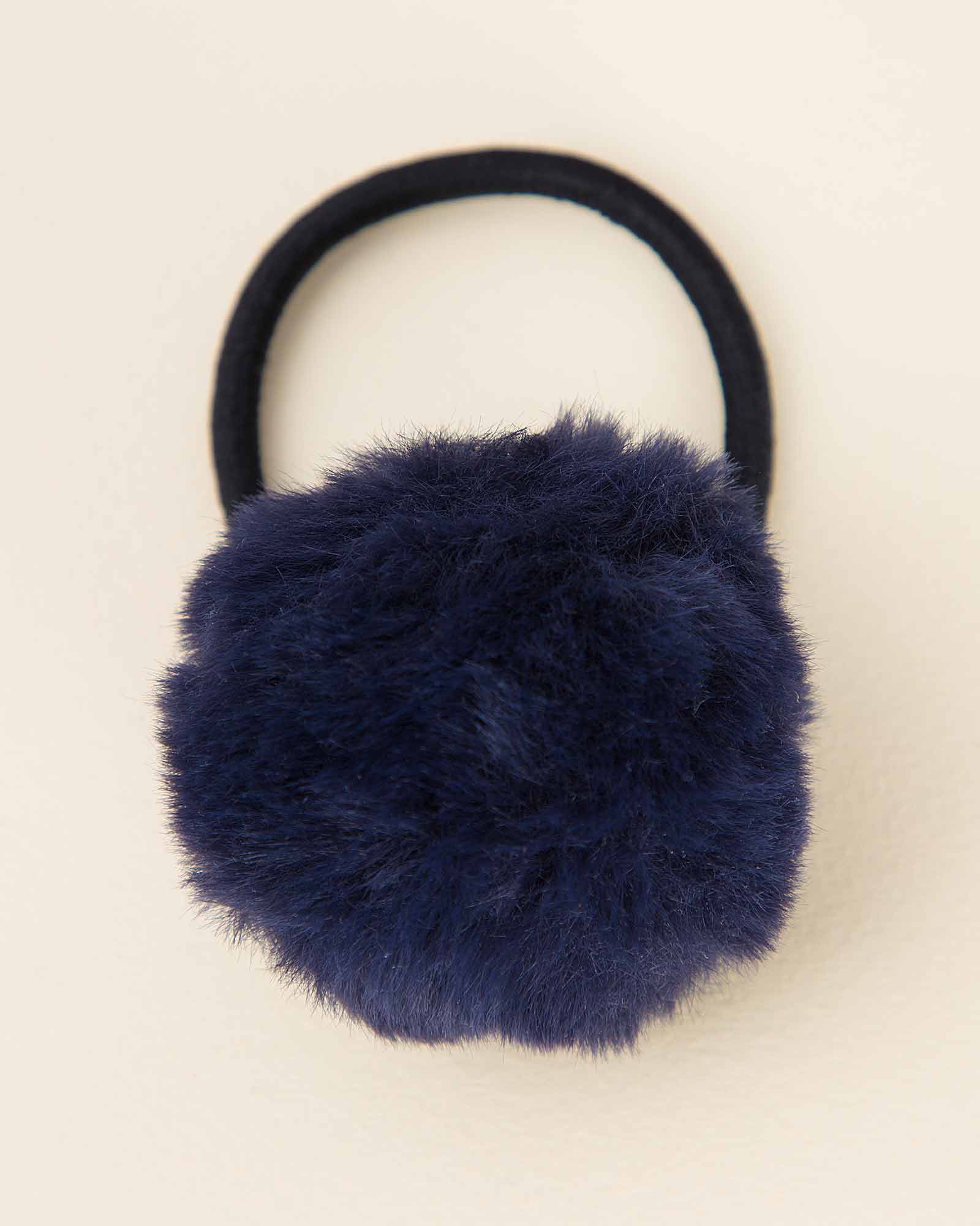 کش مو مدل پوم پوم - سرمه ای - رو به رو