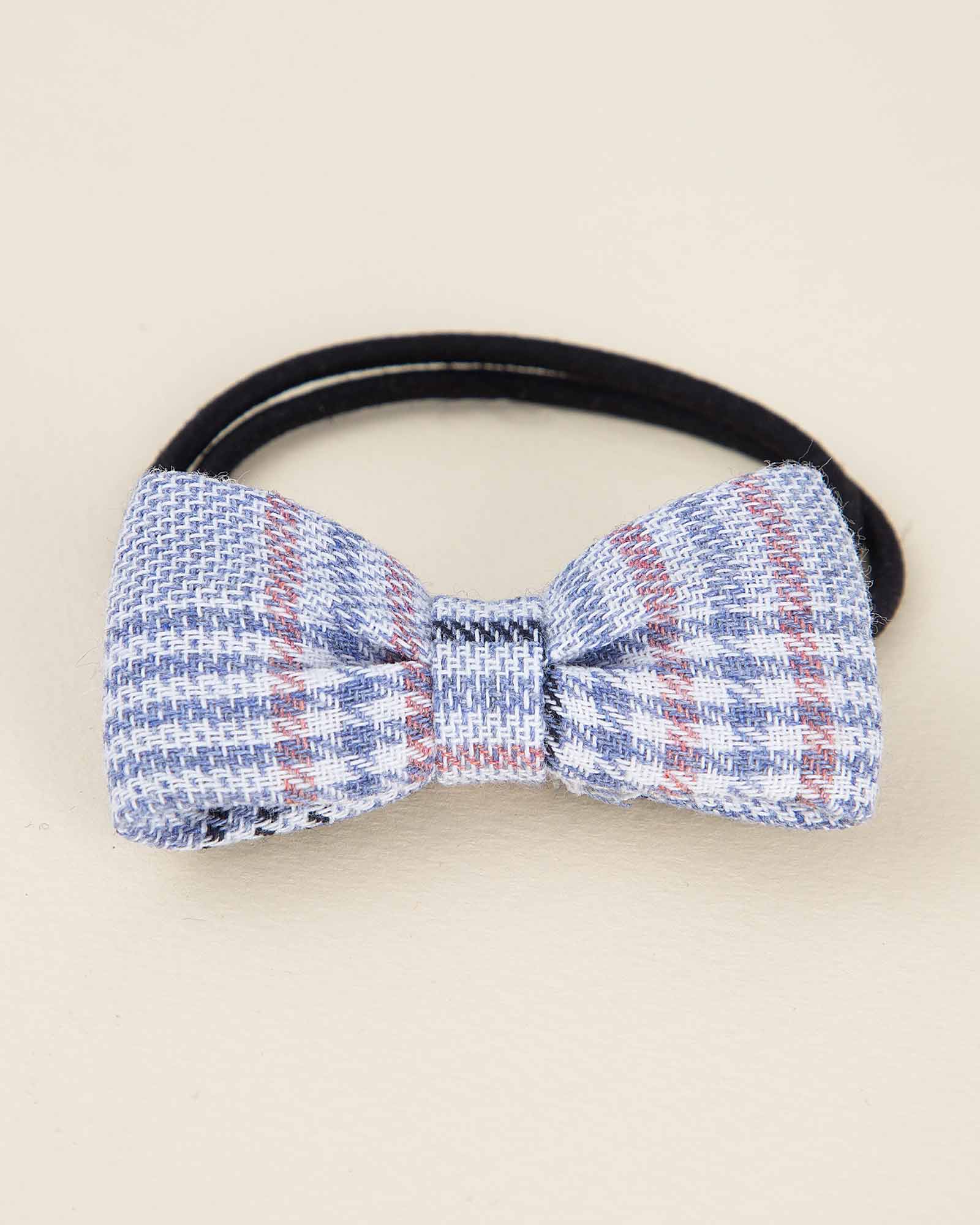 کش مو چهارخونه - آبی آسمانی - بالا