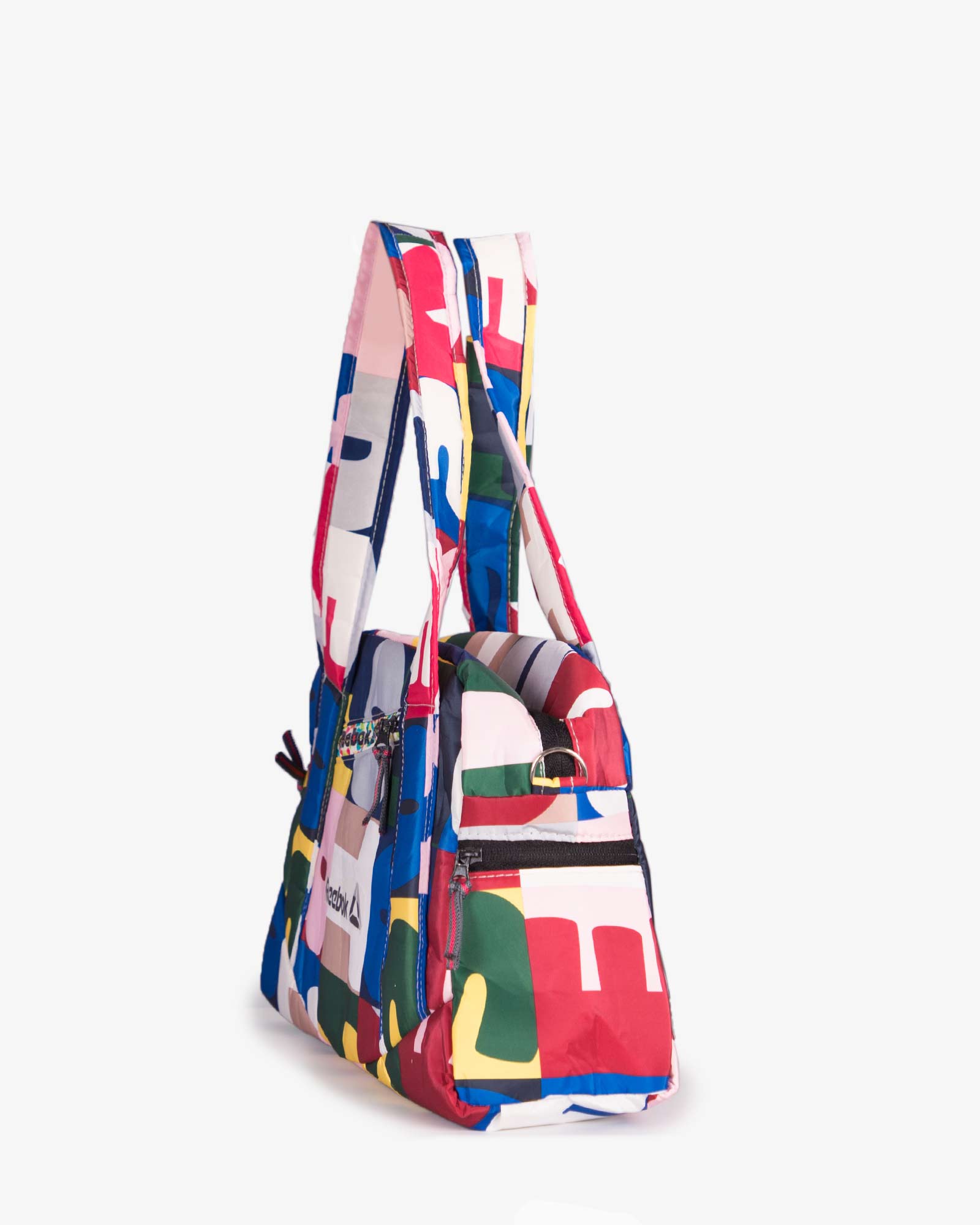 ساک ورزشی طرح حروف رنگی - آبی - بغل