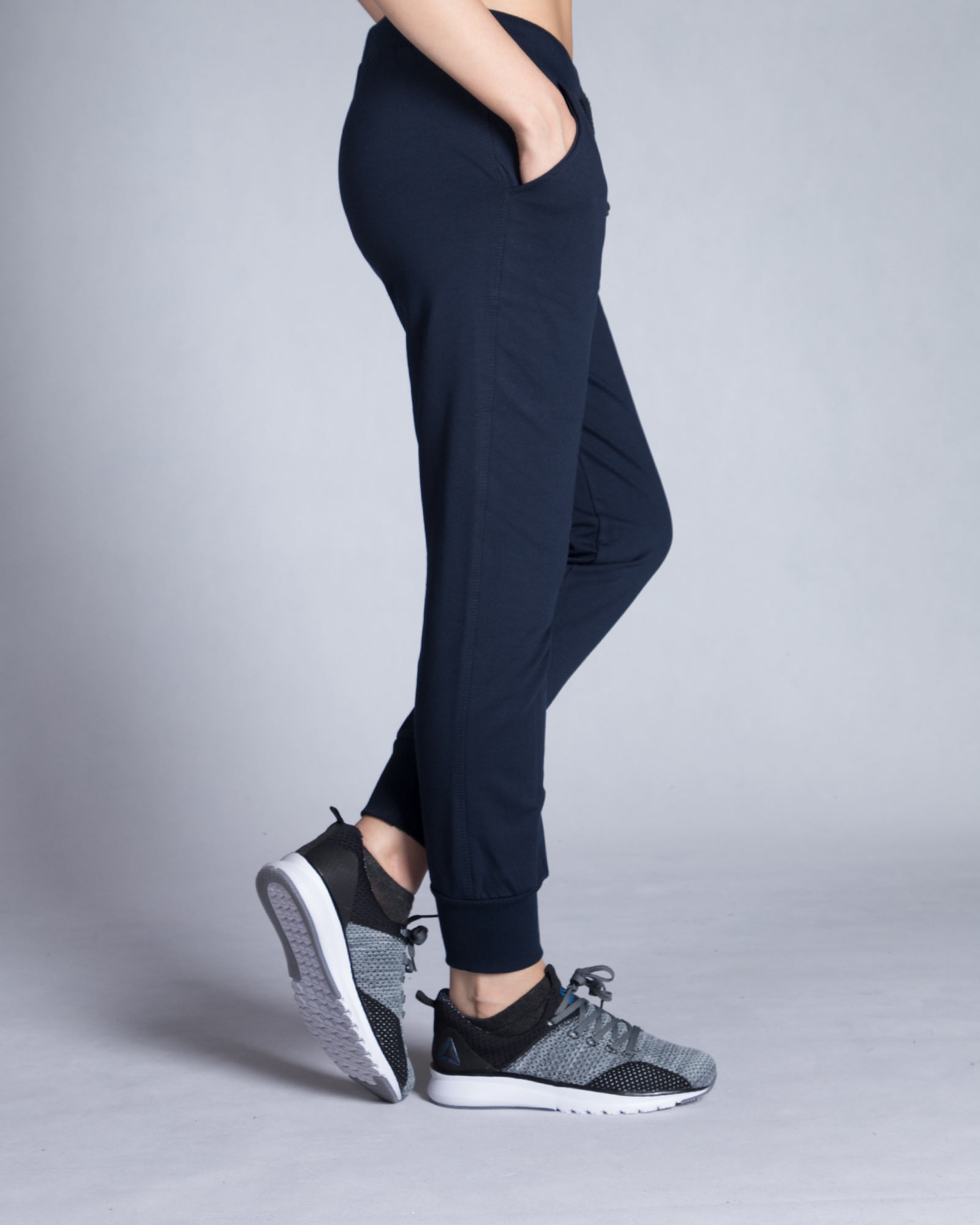 شلوار اسلش زنانه دمپا کش - سرمه ای تیره - بغل