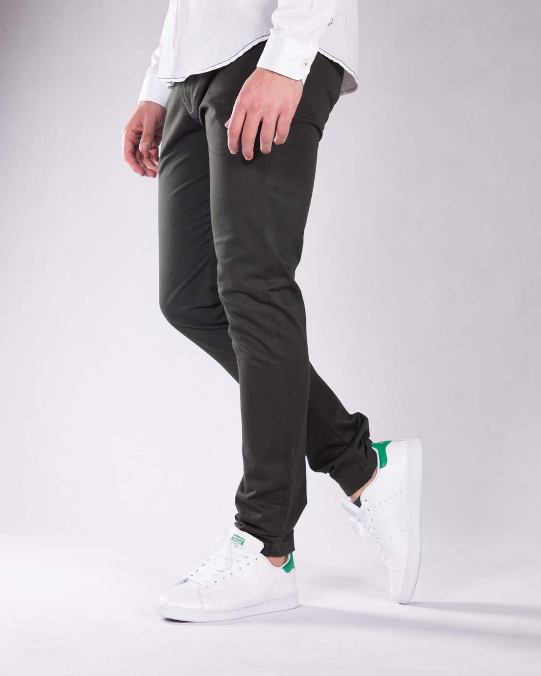 شلوار کتان مردانه اسپرت - یشمی - بغل