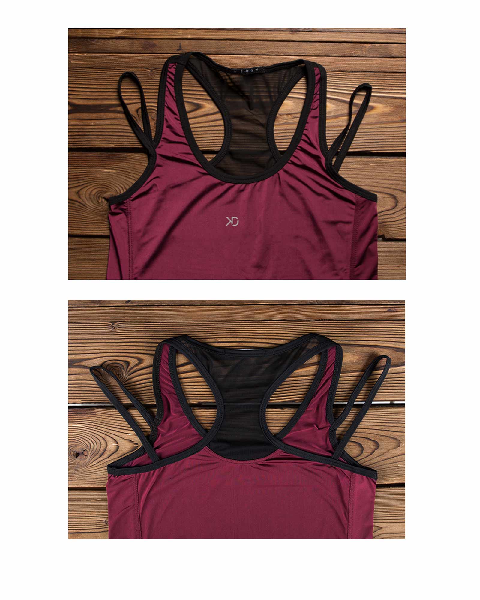 تاپ ساده اسپرت زنانه - بادمجانی - جزییات