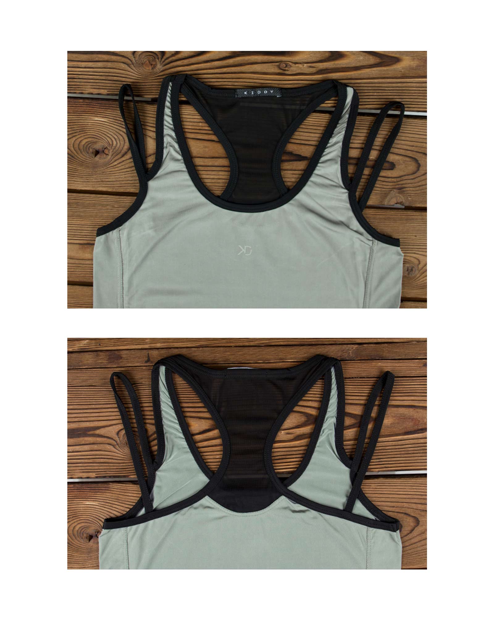 تاپ ساده اسپرت زنانه - طوسی - جزییات