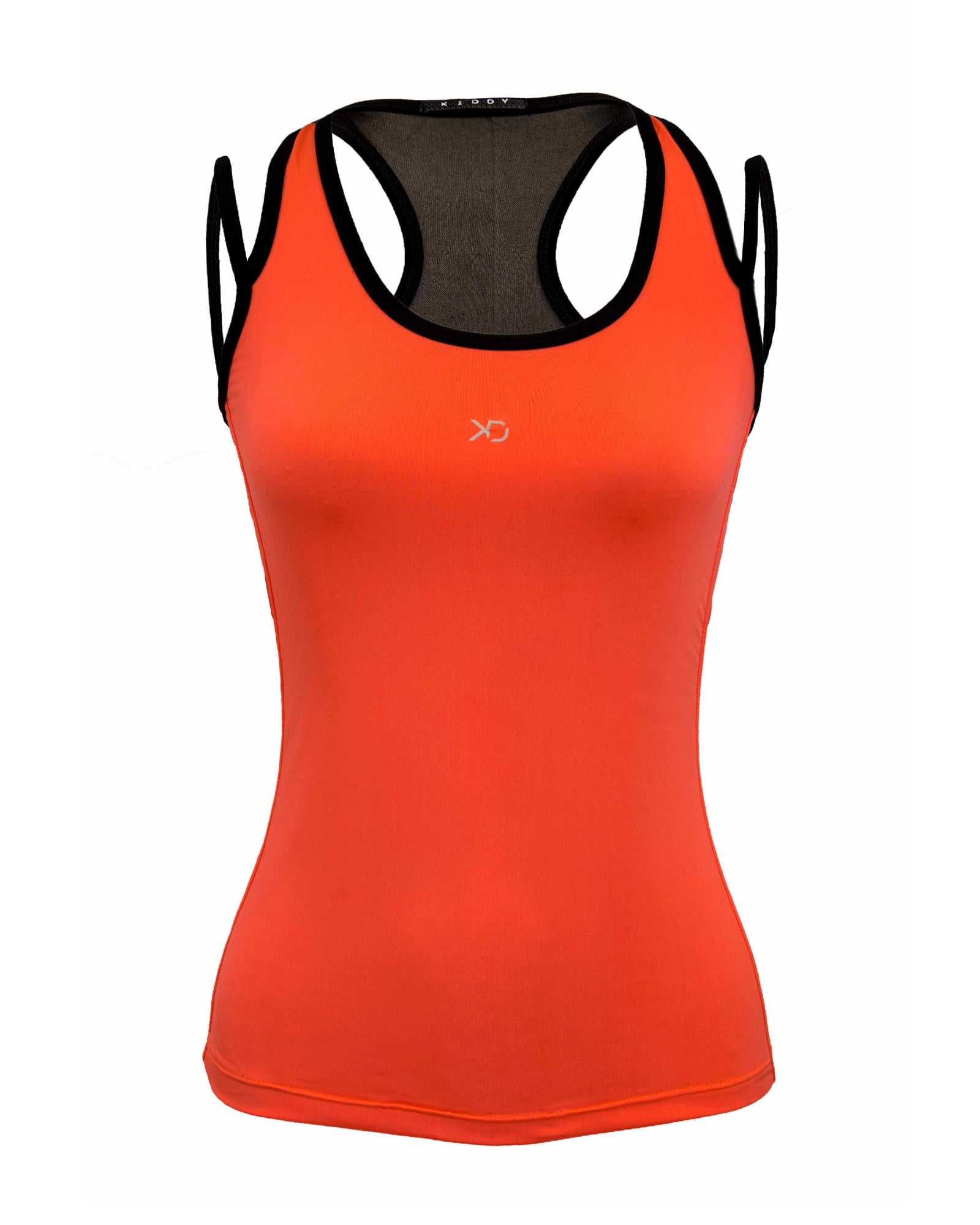 تاپ ساده اسپرت زنانه- قرمز نارنجی -روبرو