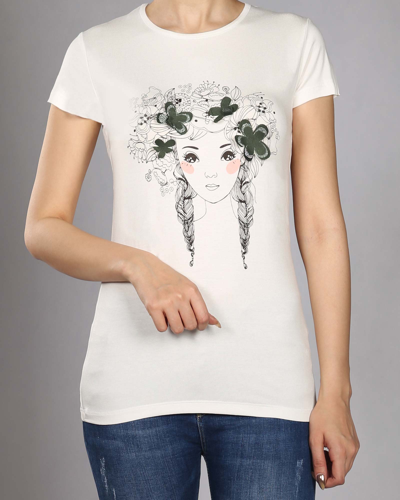 تونیک دخترانه اسپرت جلو باز - یشمی پررنگ - تیشرت تونیک