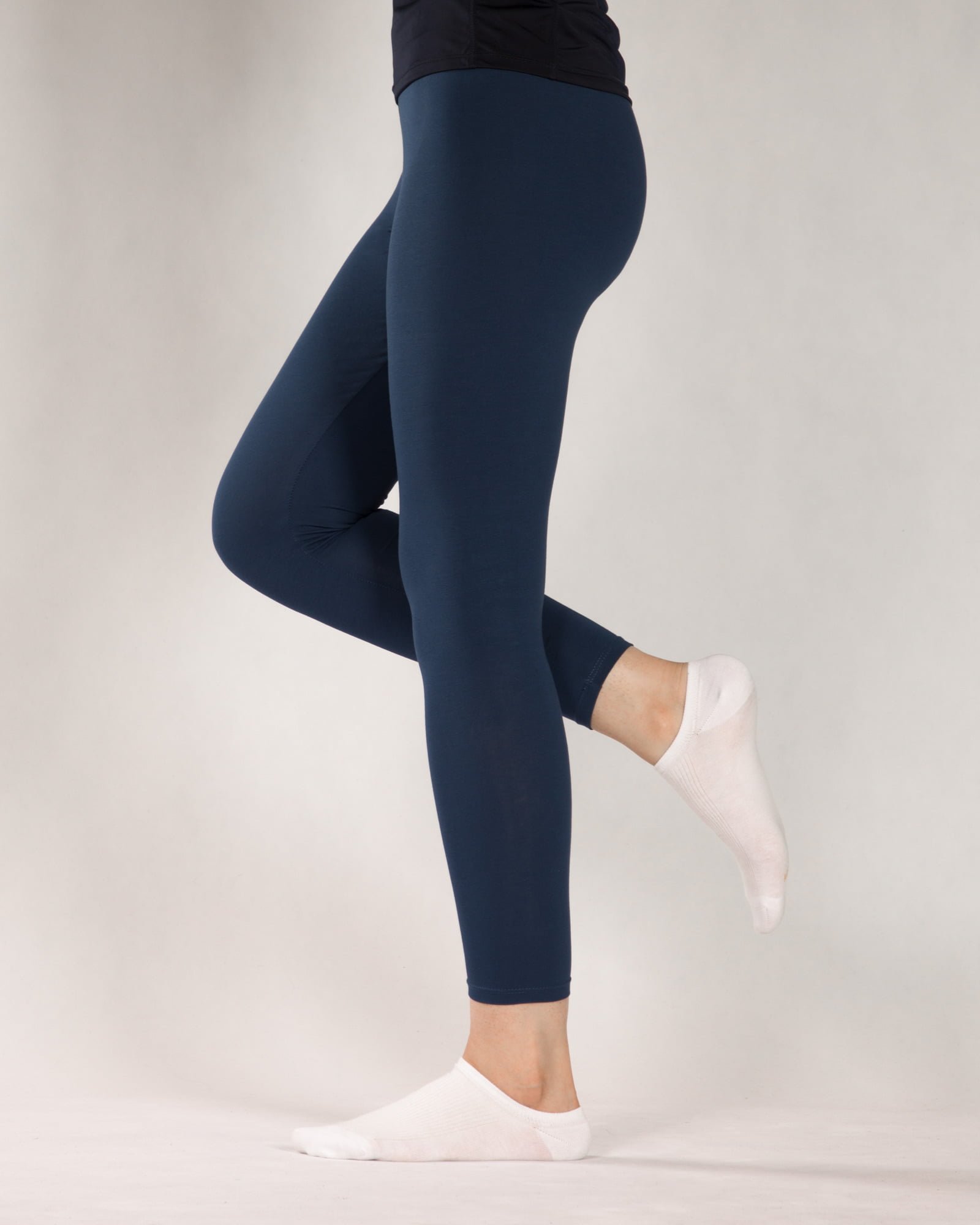 لگ ساده نخی زنانه - آبی نفتی - بغل