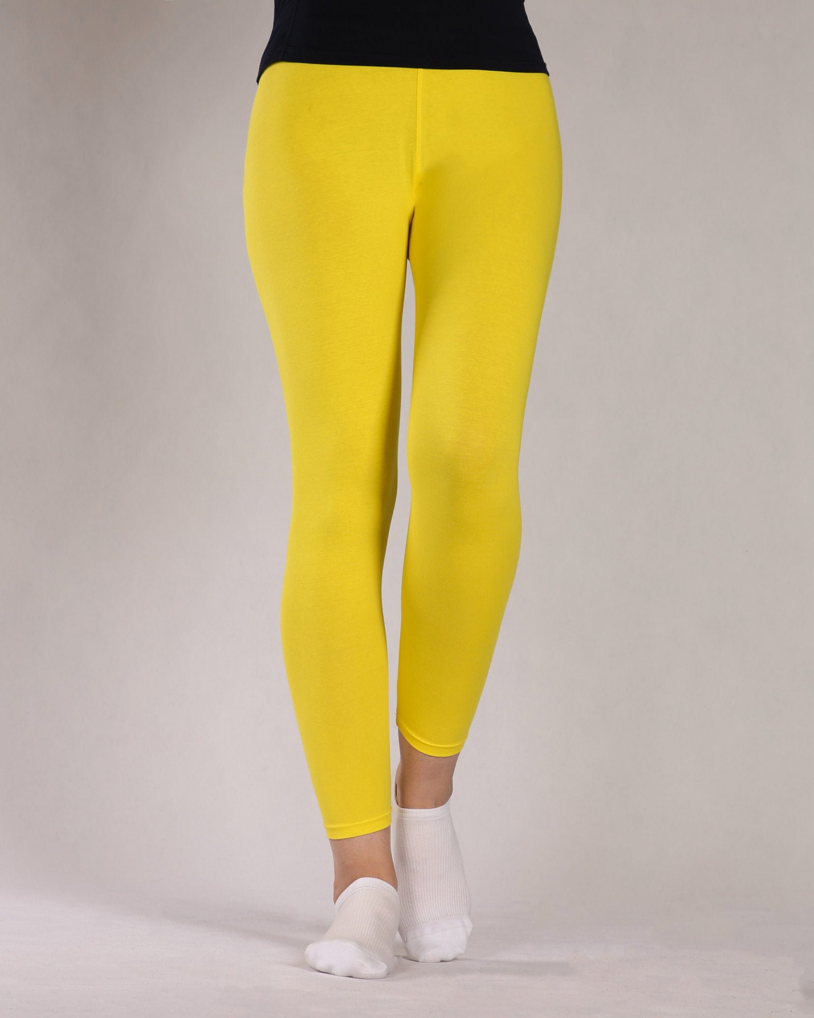 لگ ساده نخی زنانه - زرد - رو به رو