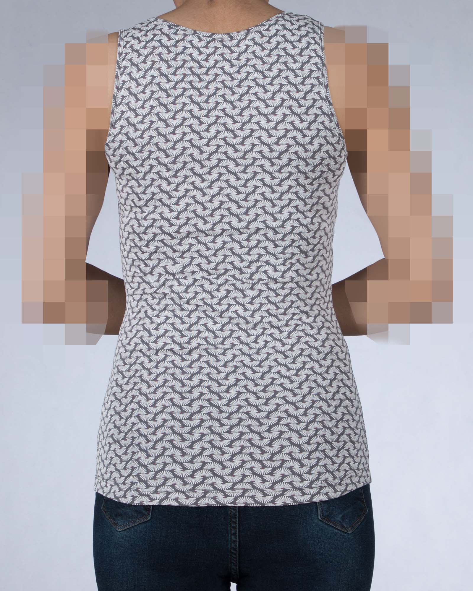 تاپ طرح دار زنانه طوسی