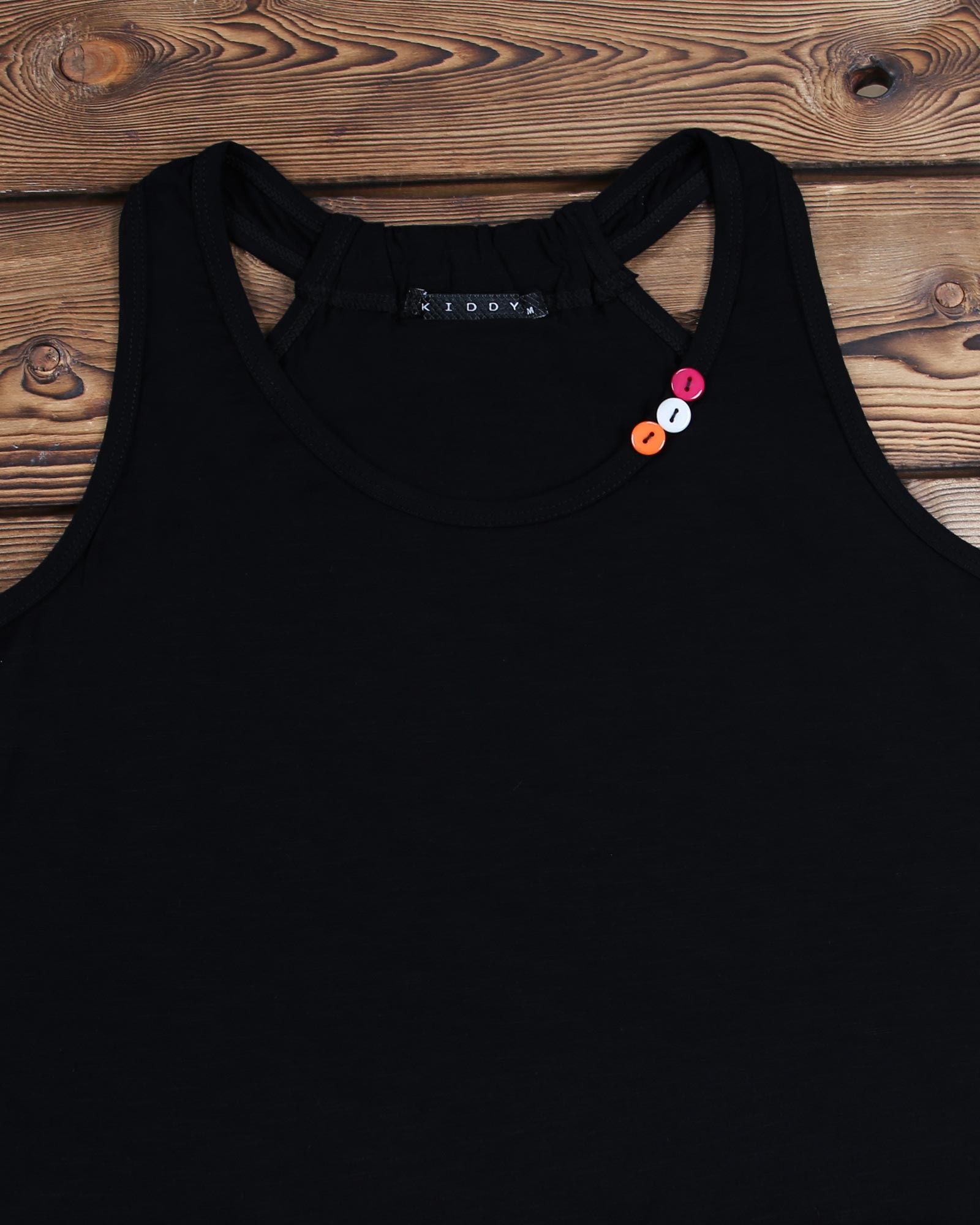 تاپ ساده نخی زنانه - مشکی - یقه گرد