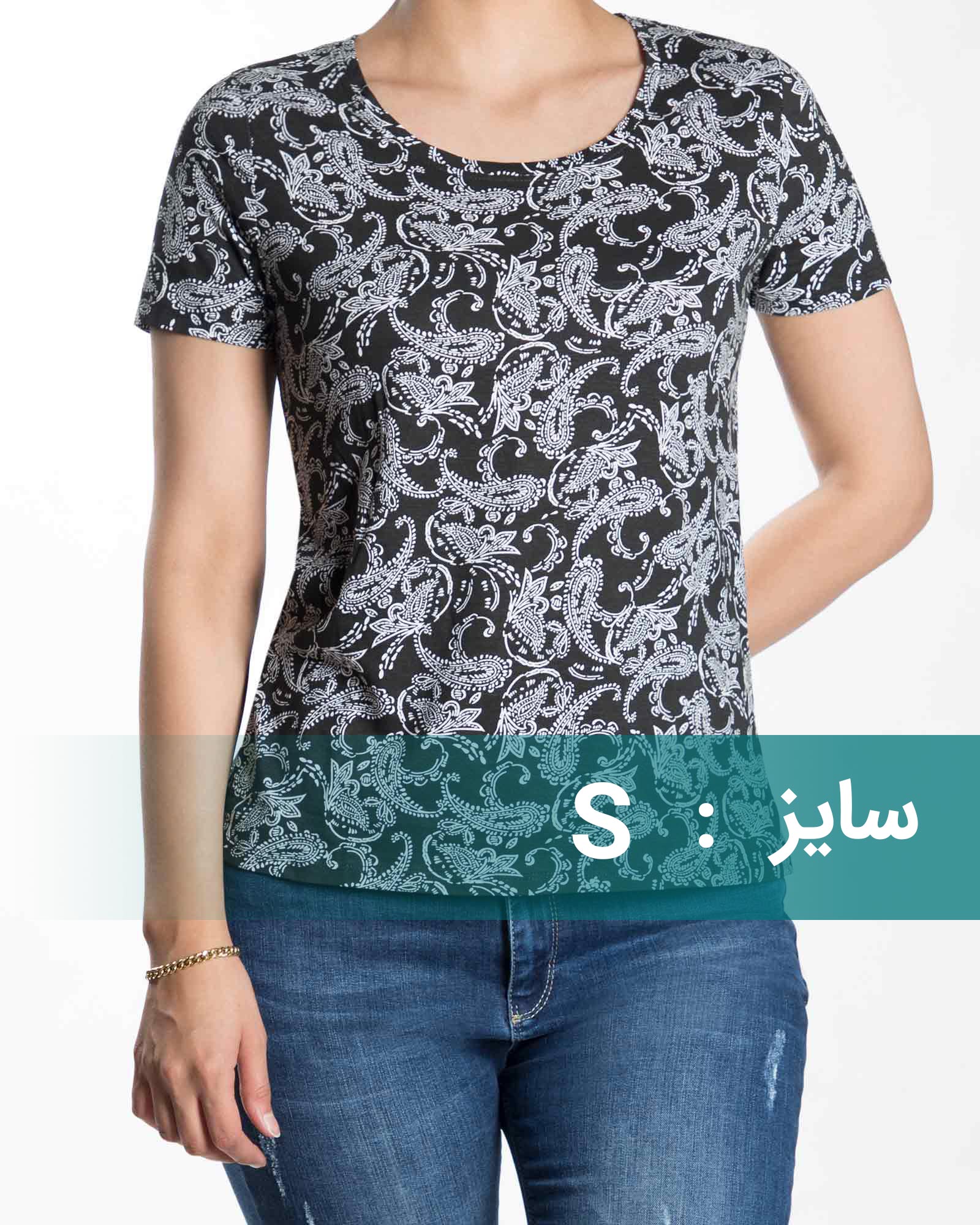 تیشرت مشکی طرح سنتی زنانه