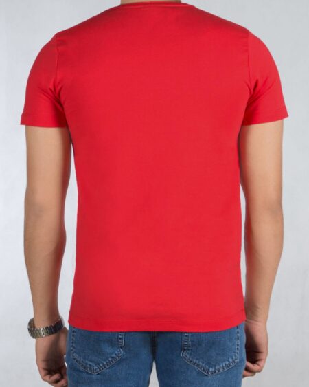 تیشرت طرح دار مردانه کانی راش - قرمز روشن - پشت