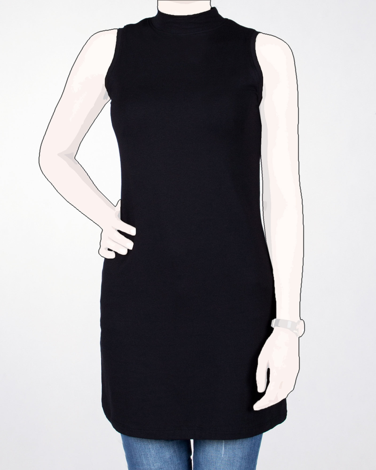 زیر-سارافونی-مشکی-ساده-زنانه-مشکی-روبه-رو