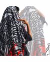 روسری زنانه مشکی قرمز طرح دار -طوسی کمرنگ - بغل