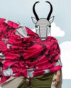 روسری مجلسی دخترانه طرح غزال- ارغوانی روشن- روبرو- محیطی