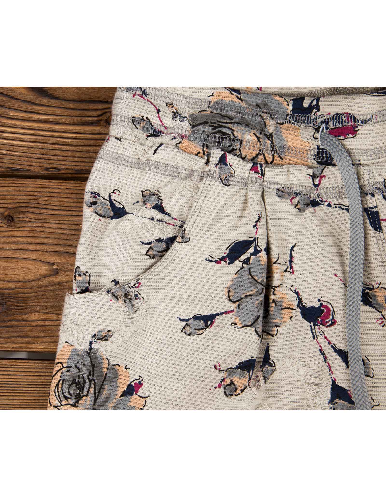 شلوارک کوتاه گلدار زنانه - هلویی سیر - جیب