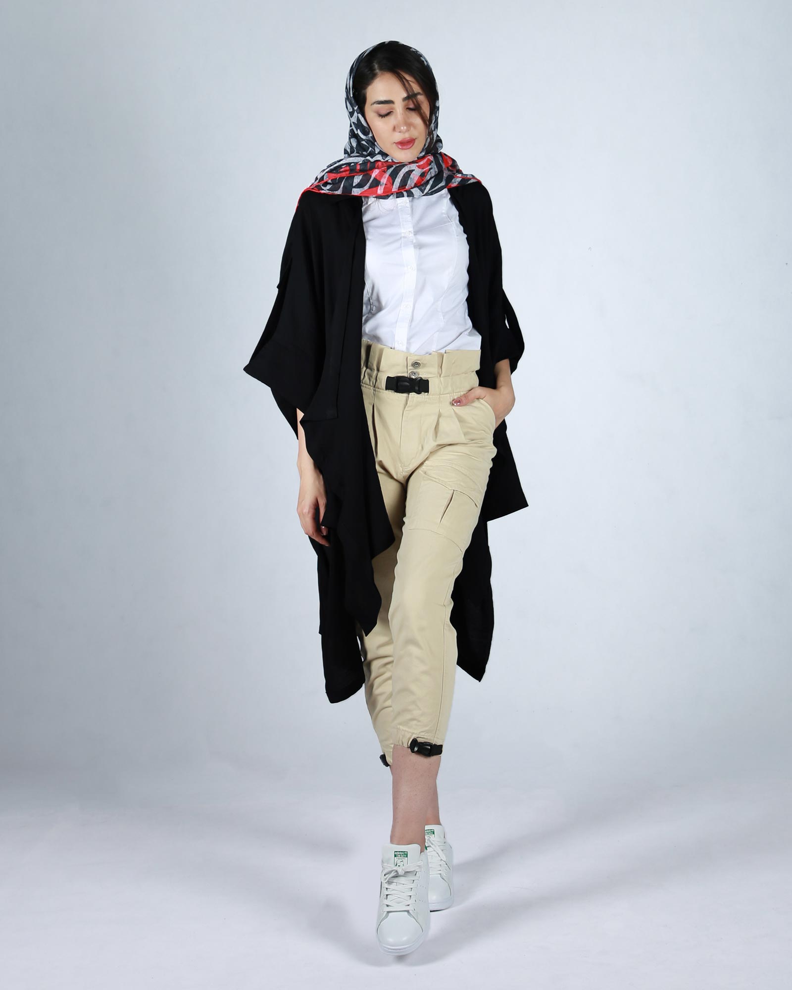 مانتو تابستانی نخی ساده - مشکی - محیطی زنانه