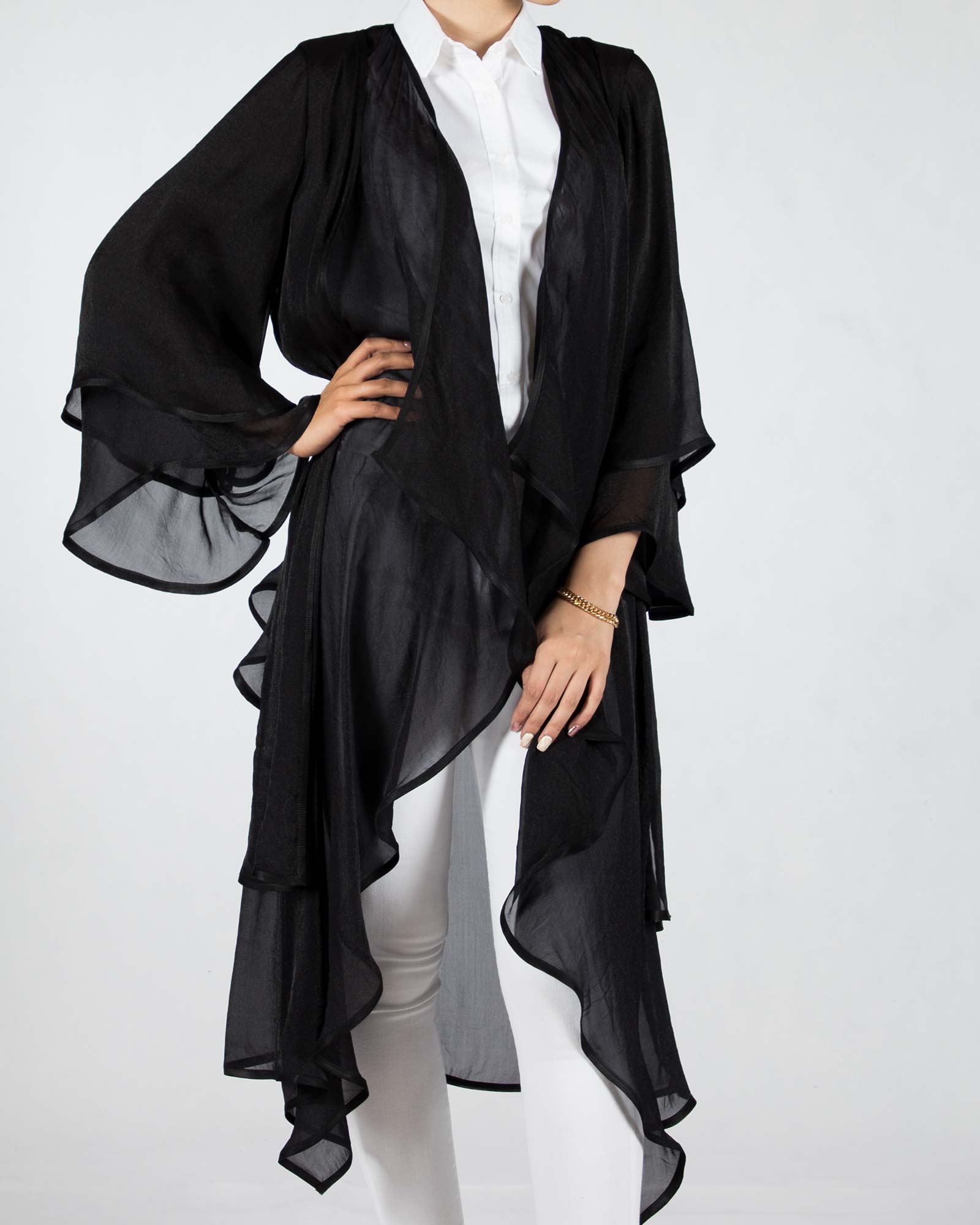 مانتو زنانه حریر - مشکی