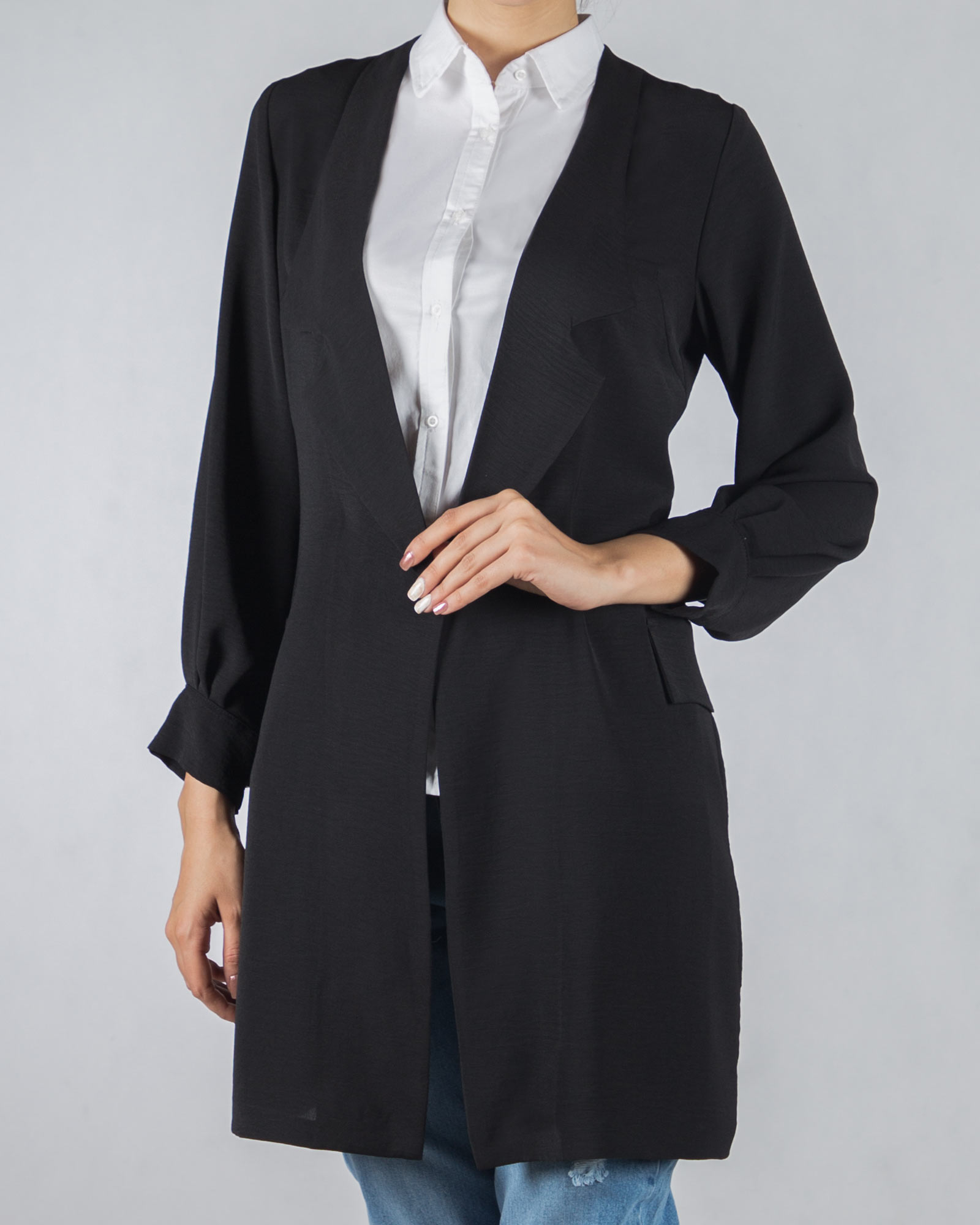 مانتو کوتاه ساده زنانه - مشکی