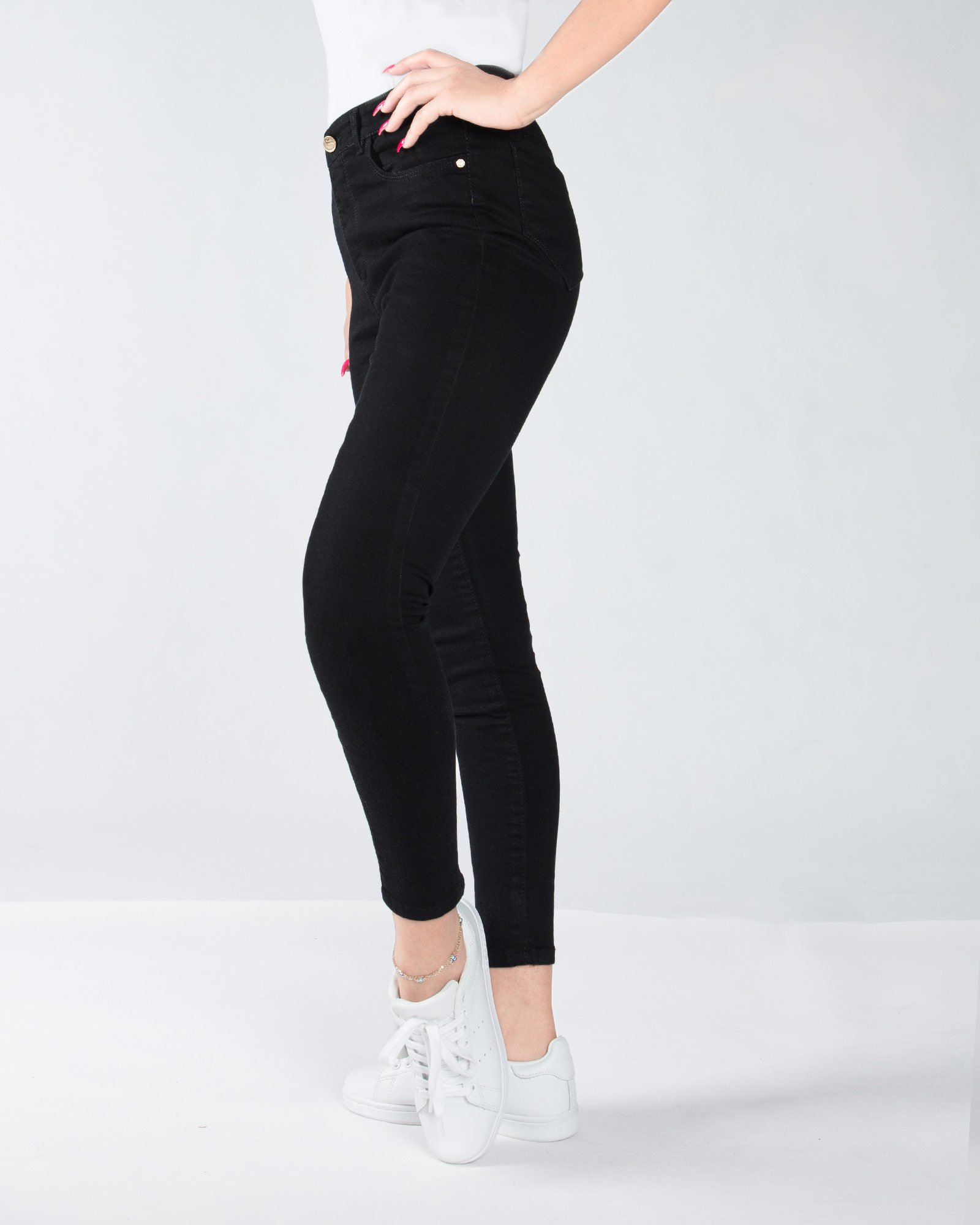 شلوار جین جذب مشکی زنانه - مشکی - بغل