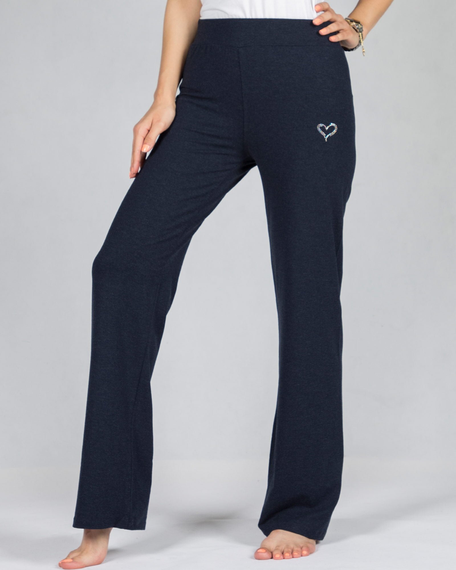 شلوار نخی راحتی زنانه - سرمه‌ای