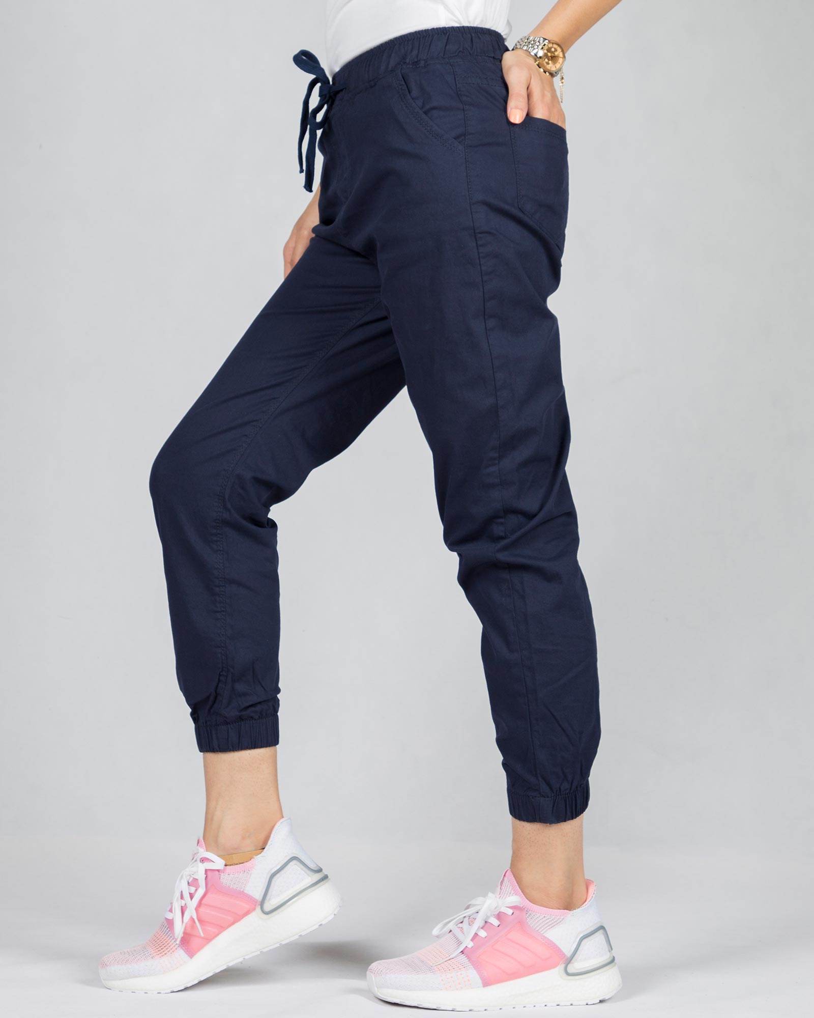 شلوار گت دار سرمه ای زنانه - سرمه ای - بغل