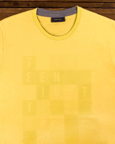 تی شرت مردانه اسپرت یقه گرد - زرد - یقه گرد