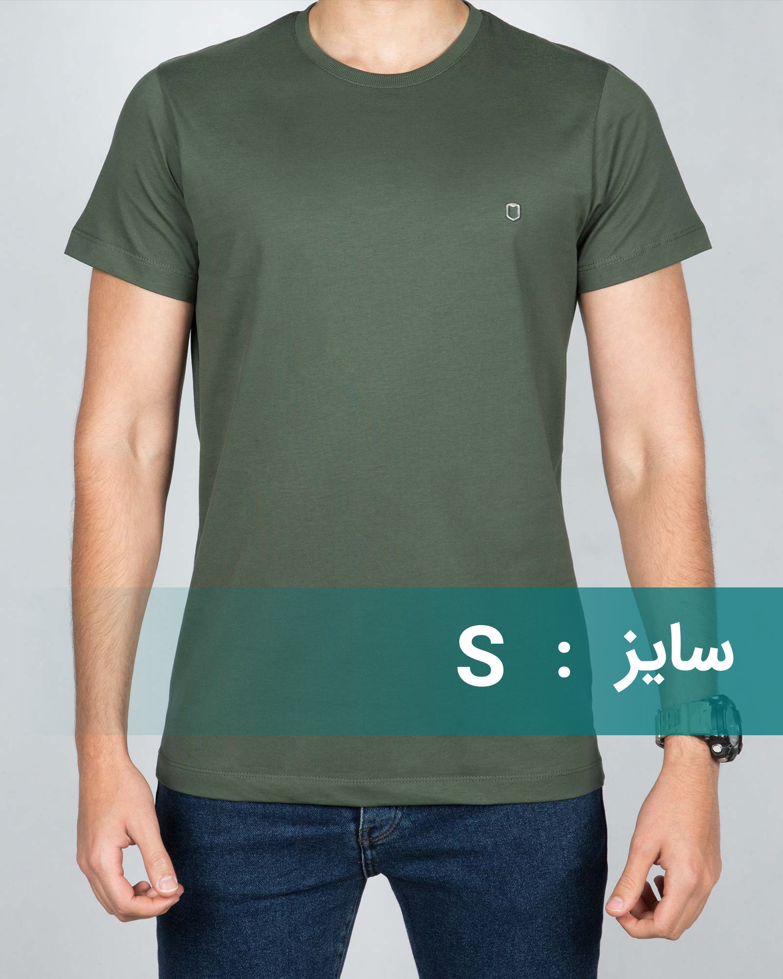 تیشرت‌های ساده‌ی نخی پنبه‌ای در طیف سبز تیره - زیتونی سیر