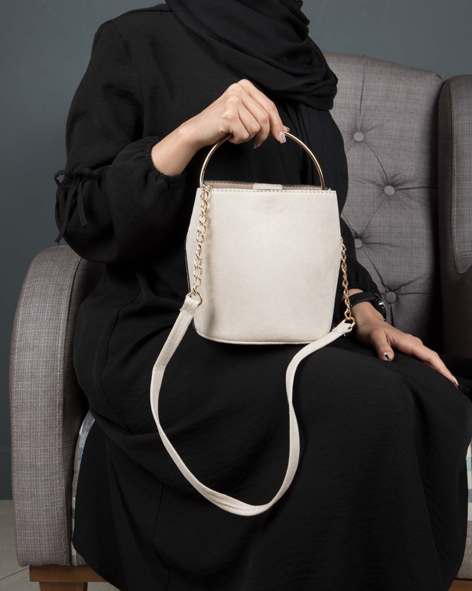 کیف دستی مجلسی جیر زنانه - بژ - کیف دخترانه