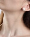 گوشواره میخی طرح مروارید زنانه - سفید - گوشواره دخترانه