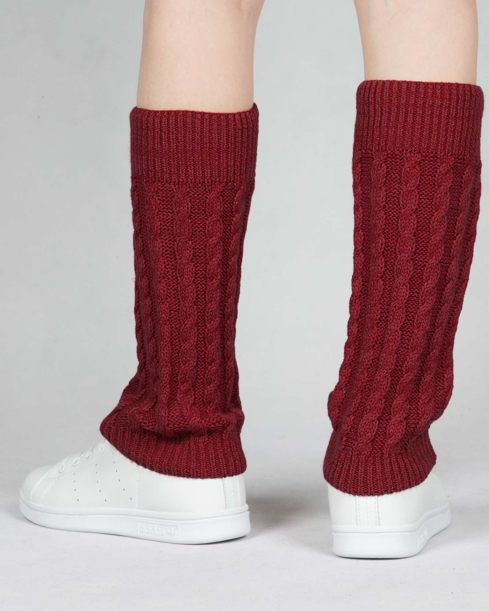 ساق پا بافت طرح مارپیچ - زرشکی - پشت