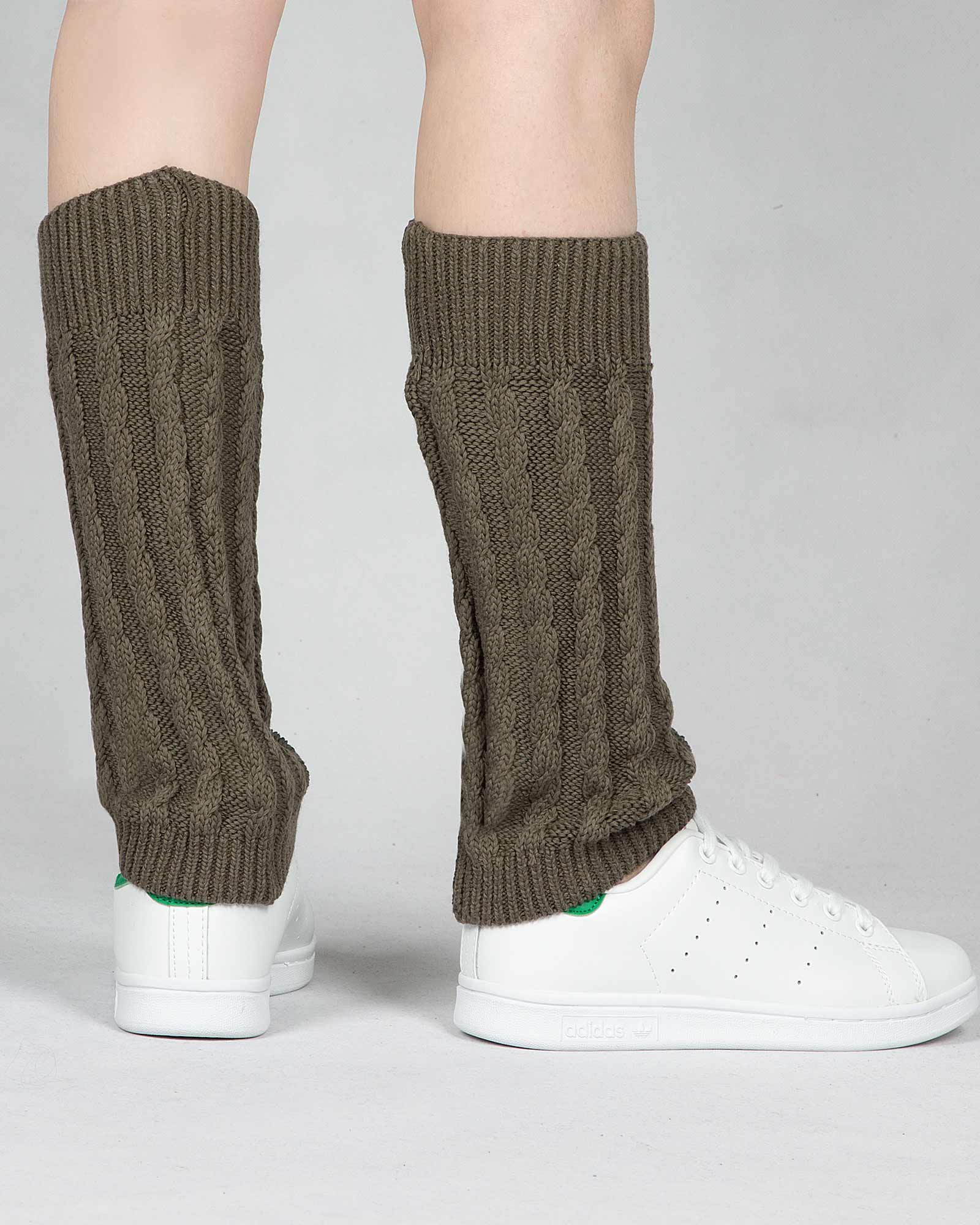 ساق پا بافت طرح مارپیچ - زیتونی - پشت