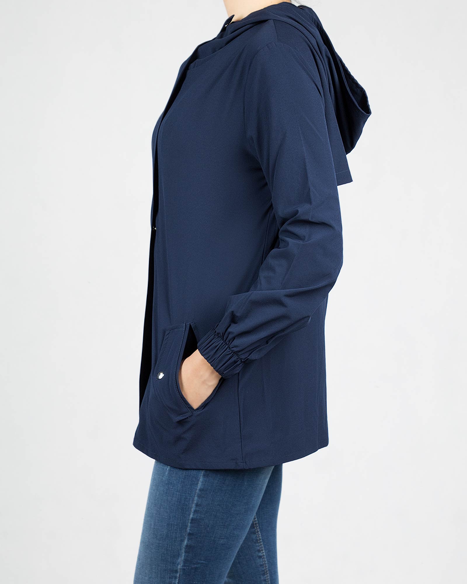 سویشرت کلاه دار زنانه سرمه ای - سرمه ای - بغل