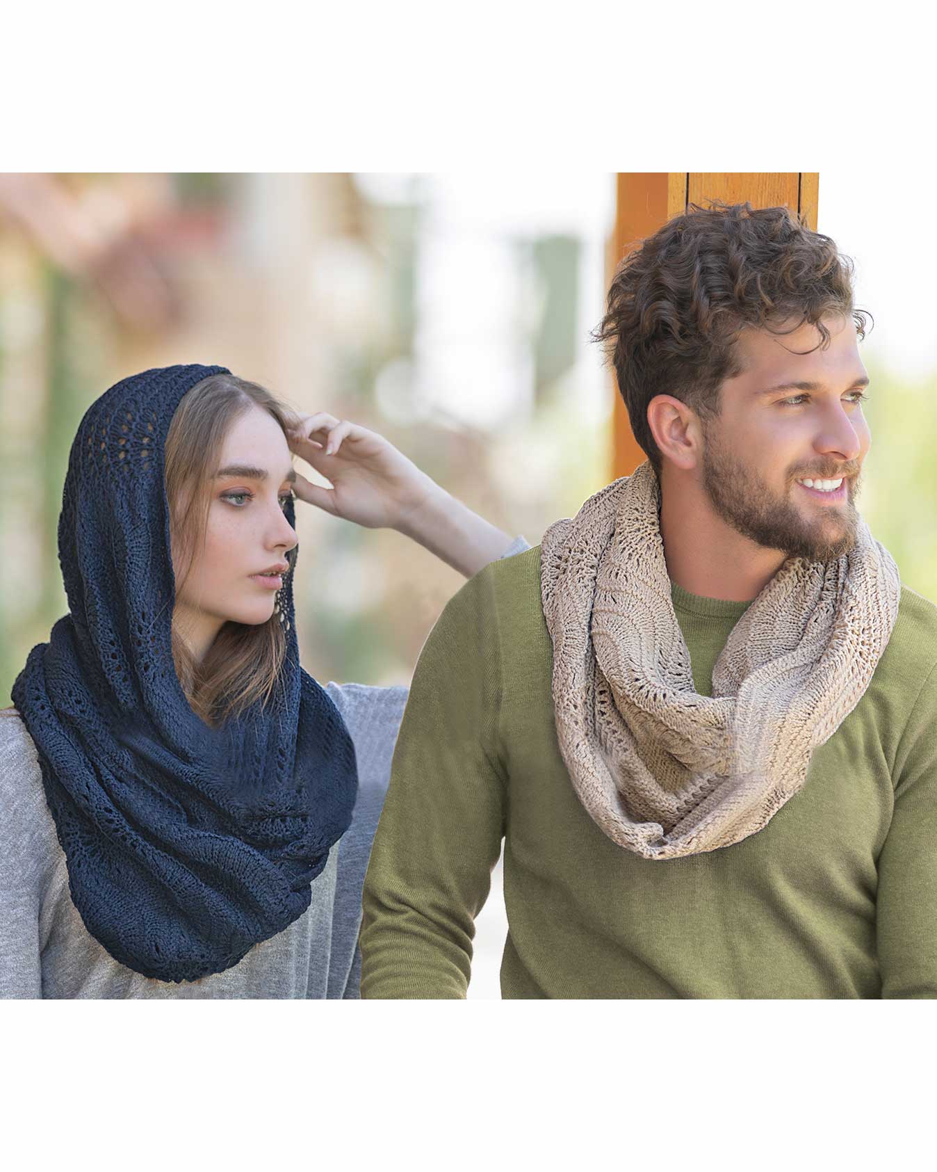 شال گردن بافت رینگی - سرمه ای تیره - زنانه