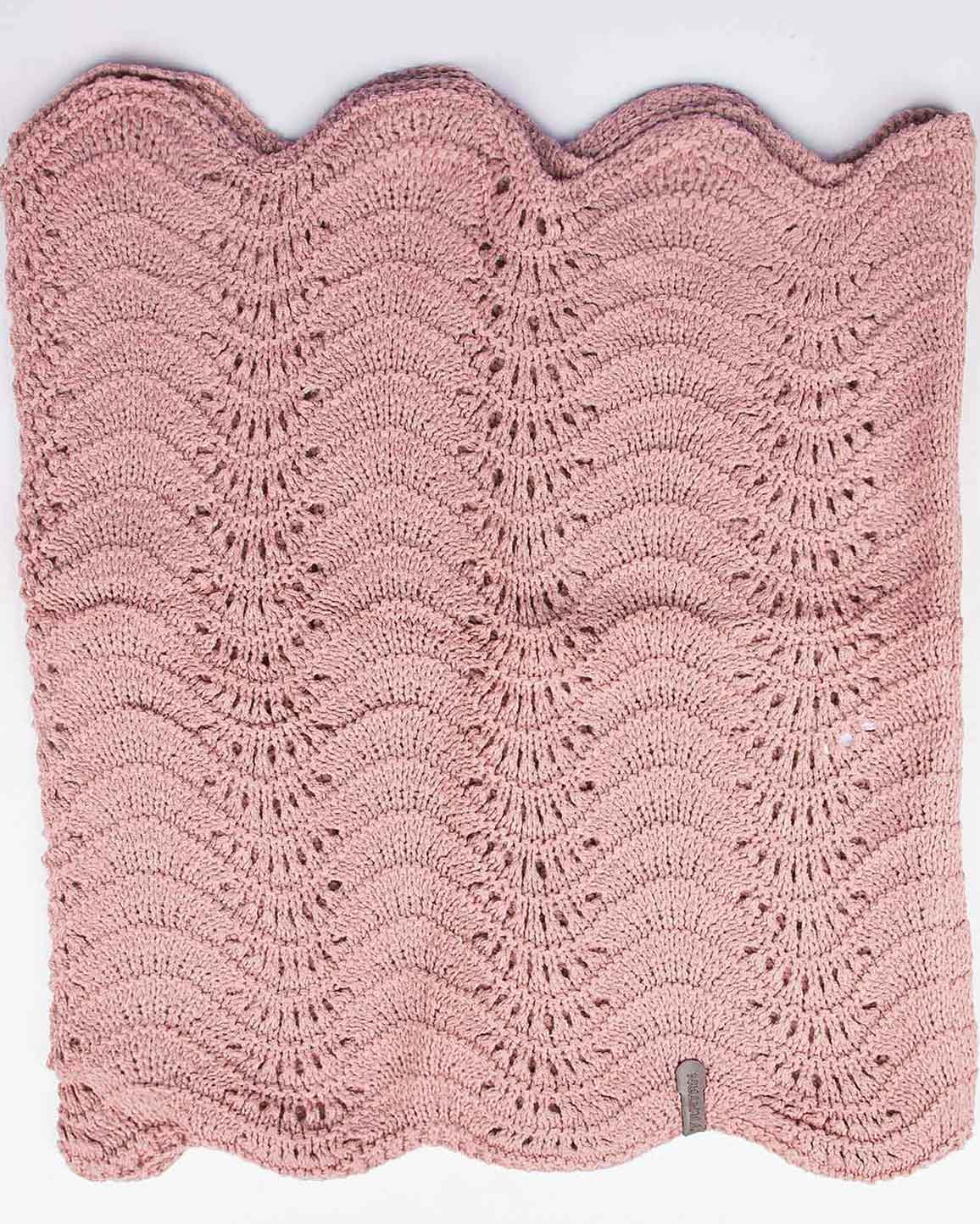 شال گردن بافت رینگی - صورتی کثیف - بالا