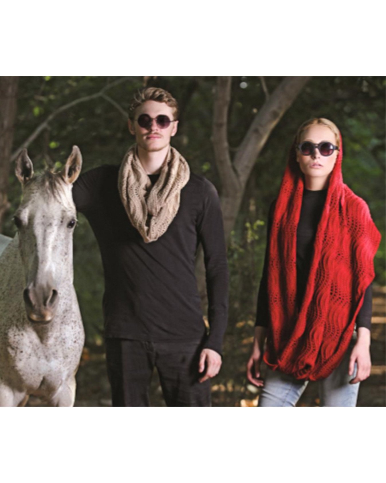 شال گردن بافت رینگی - قرمز - زنانه