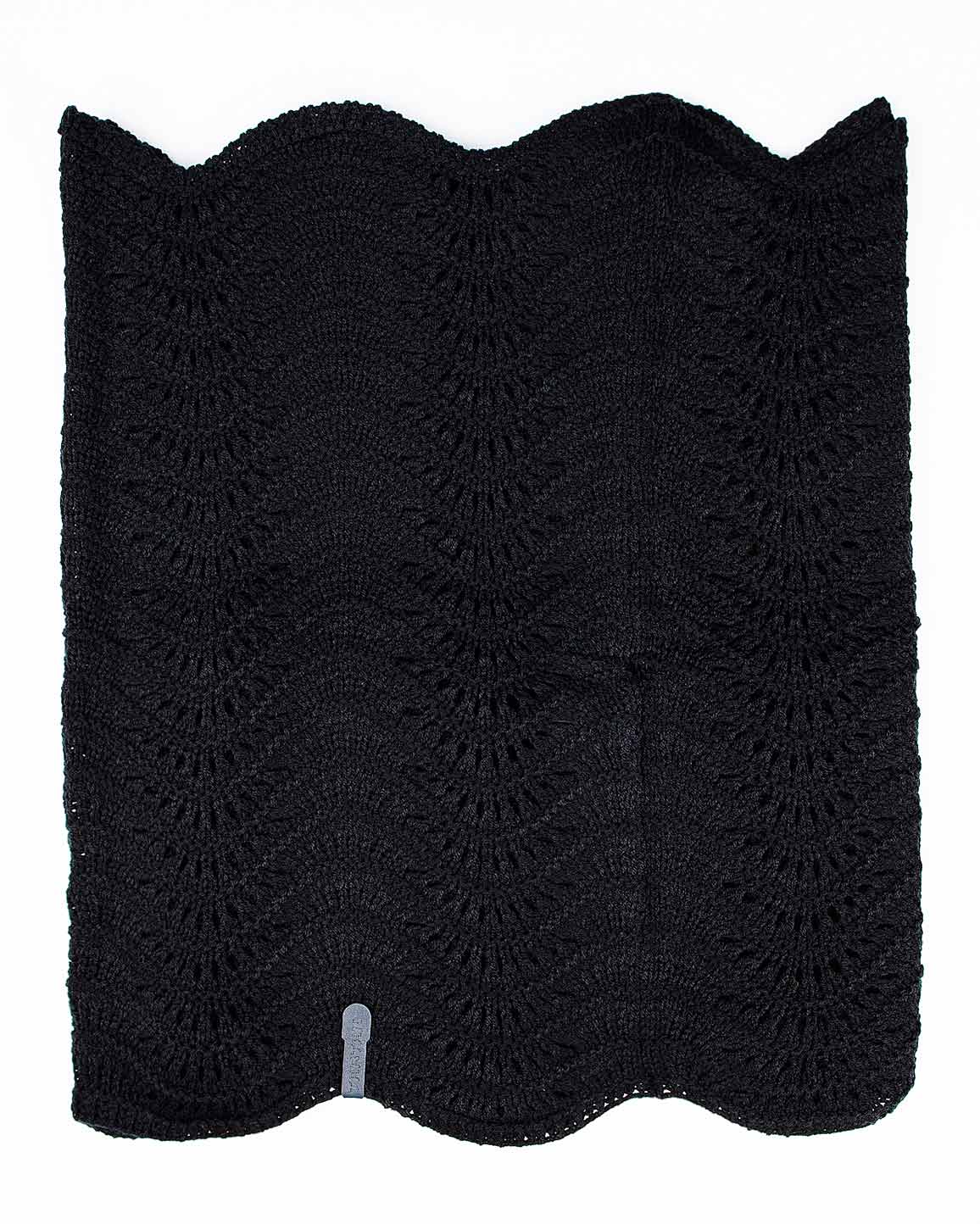 شال گردن بافت رینگی - مشکی - بالا