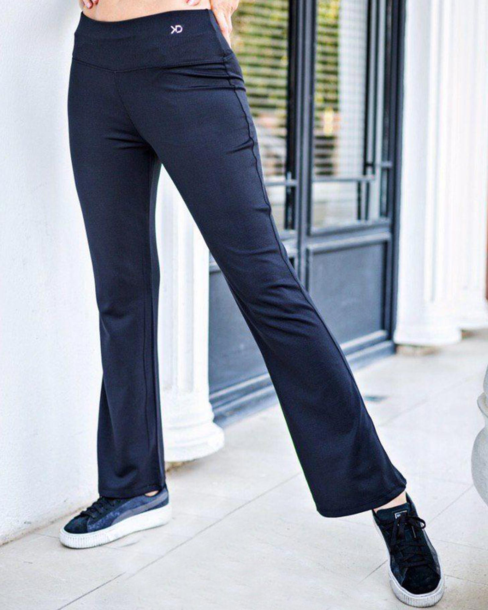 شلوار اسپرت ساده دمپا گشاد زنانه - سرمه ای - محیطی