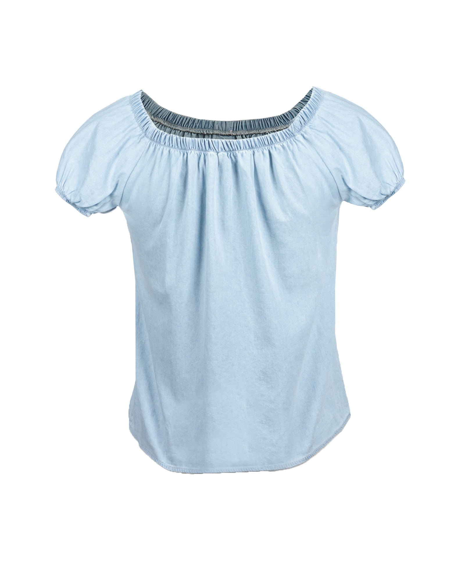 شومیز گره ای جین زنانه - آبی آسمانی - پشت