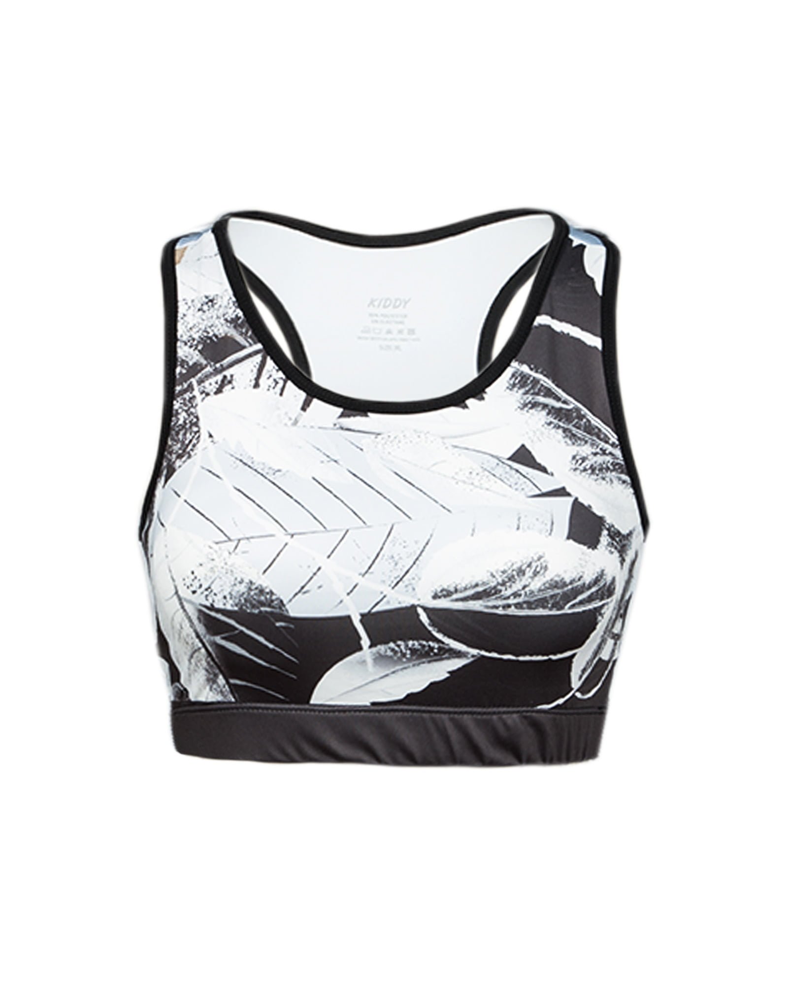 نیم تنه ورزشی زنانه طرح برگ - طوسی کمرنگ - رو به رو