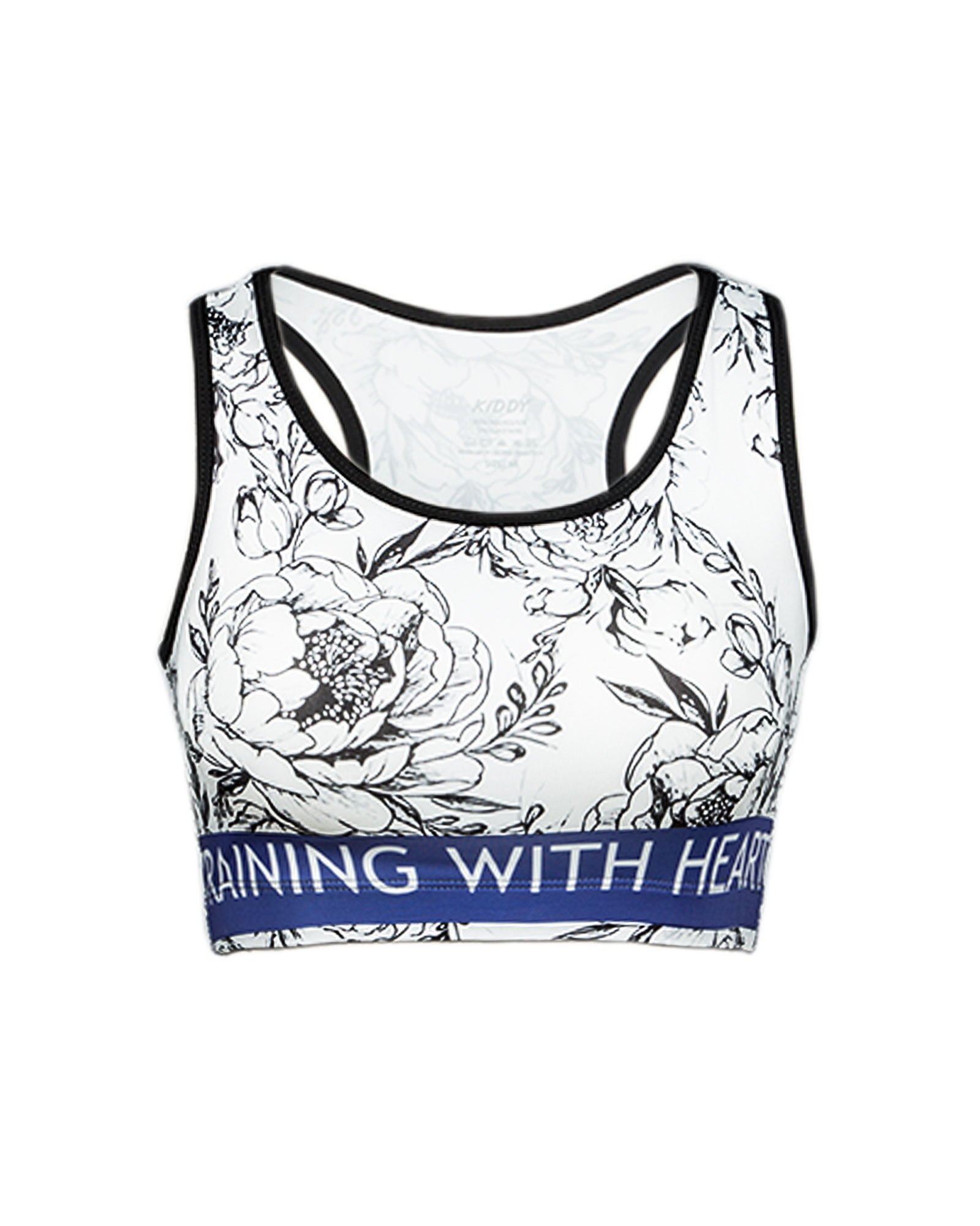 نیم تنه ورزشی سفید گلدار زنانه - سفید - رو به رو