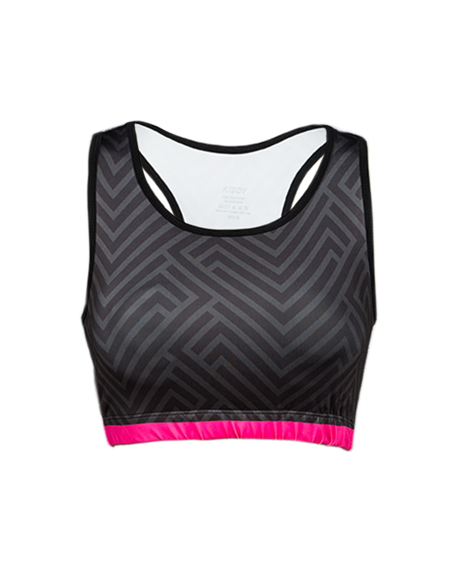 نیم تنه ورزشی طرح دار زنانه - دودی - رو به رو