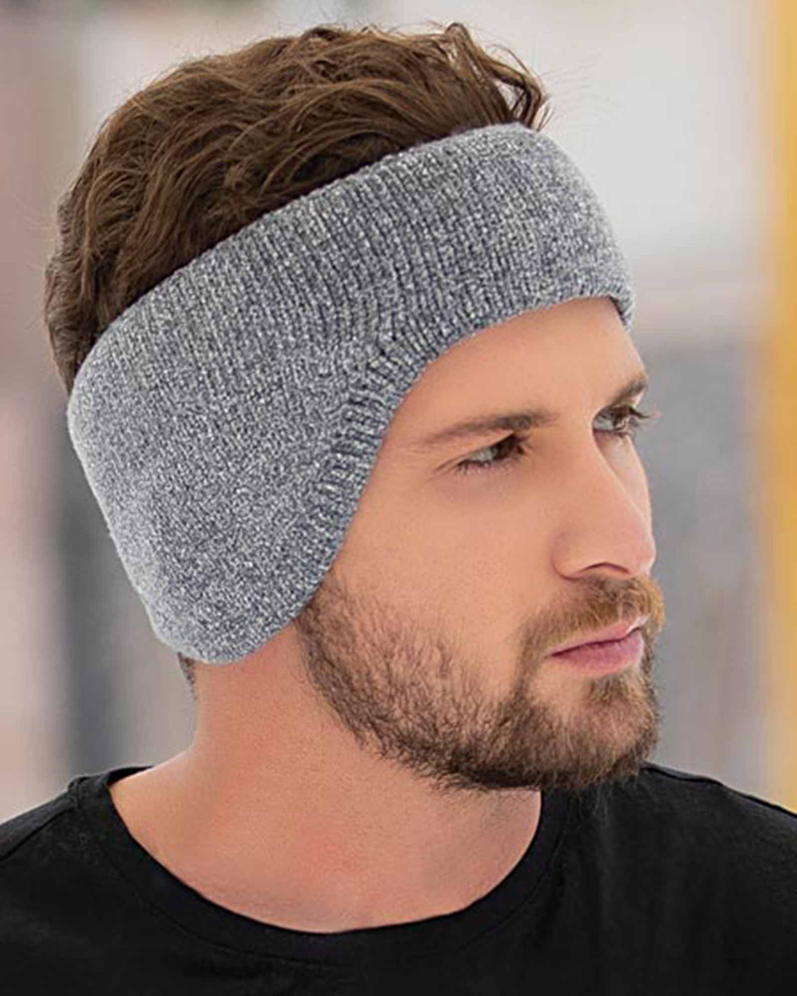 هدبند بافت طرح برفکی - طوسی - محیطی مردانه